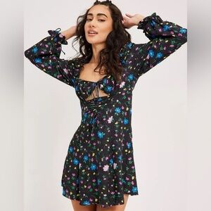 NWT For Love & Lemons Lexy Long Leeve Mini Dress